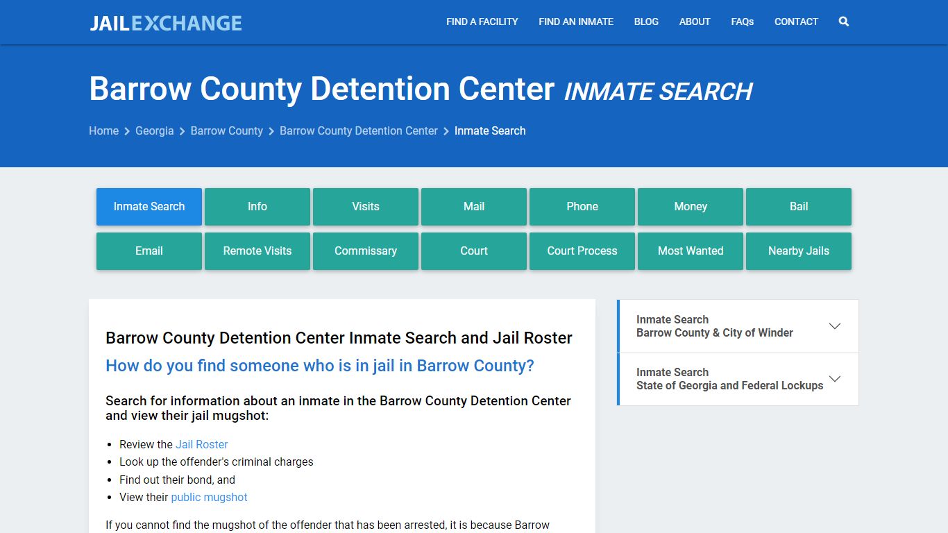 Barrow County Detention Center Inmate Search - Jail Exchange