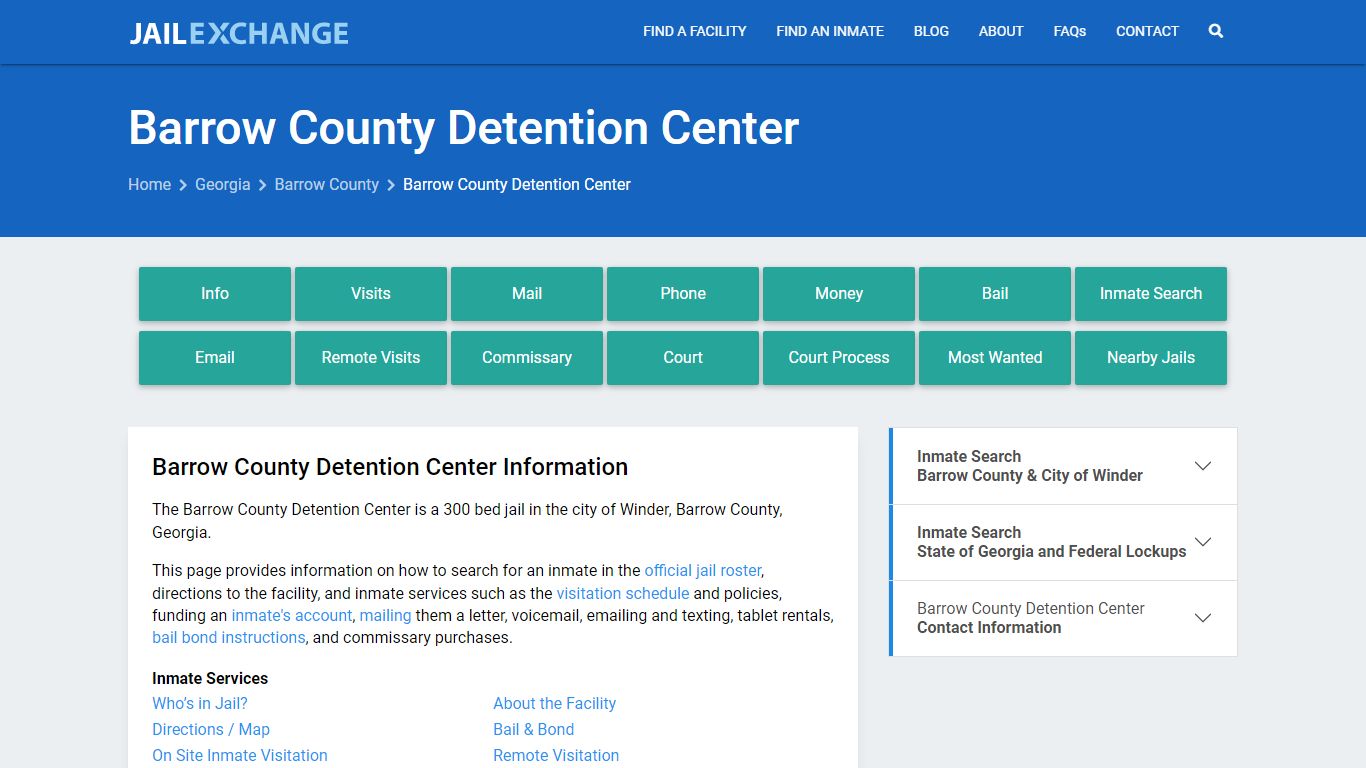 Barrow County Detention Center, GA Inmate Search, Information
